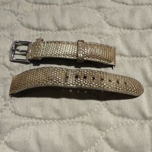 Michele Tan Watch Strap with Silver Buckle